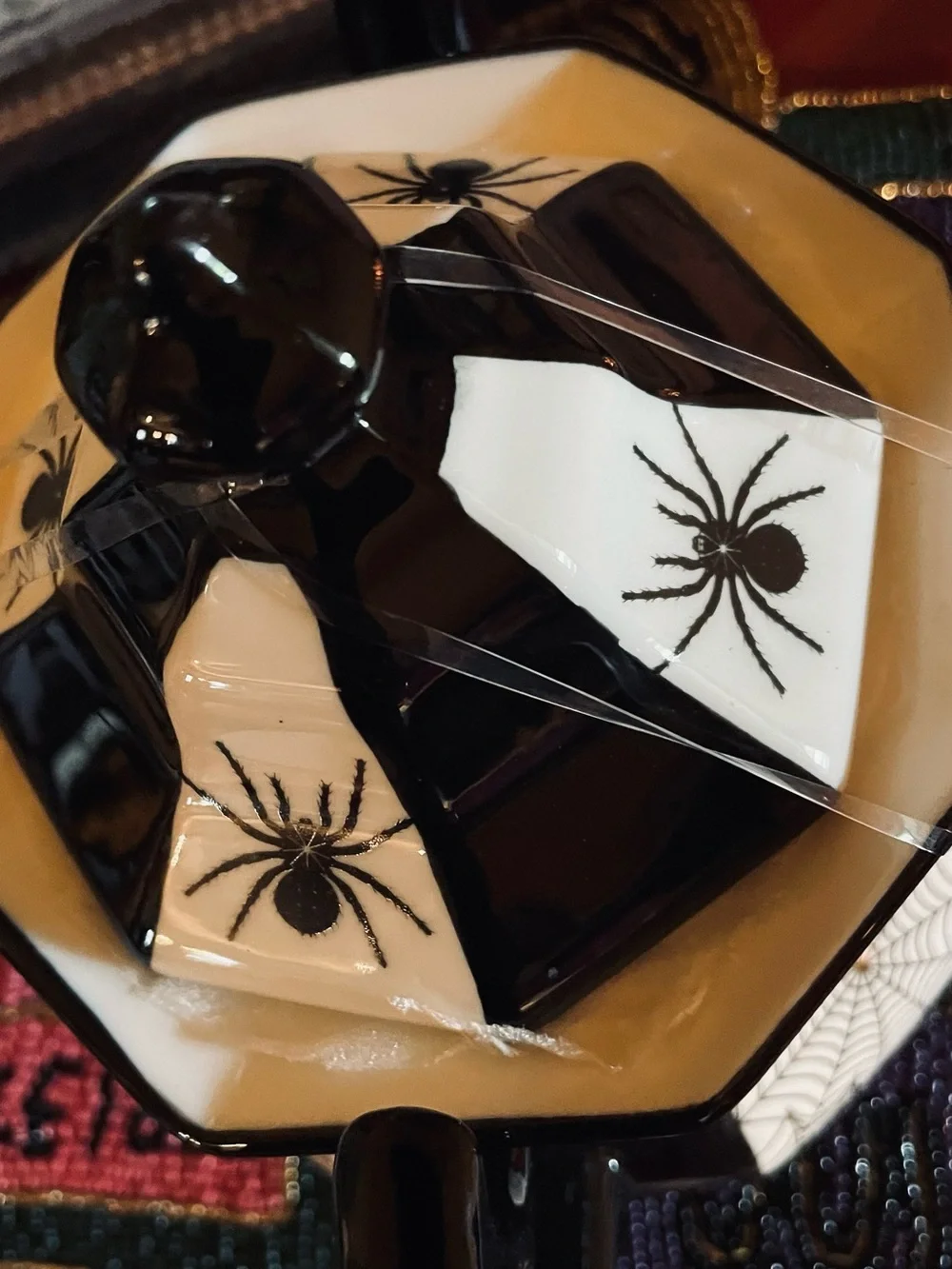 GRACE TEAWARE NWT Halloween Spider And Web Fine Porcelain Gothic Witchy Teapot